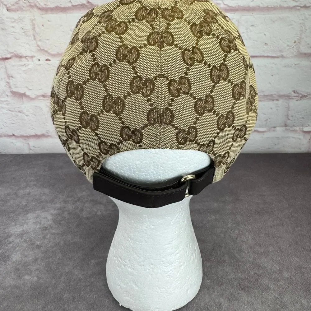 Gucci Classic Web GG Khaki Monogram Cap Hat Small - Picture 3 of 12